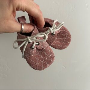 Pink geometric soft soles